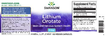 Swanson Lithium Orotate 5 mg - mineral supplement