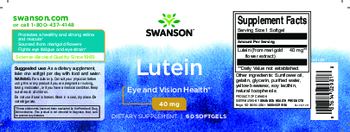 Swanson Lutein 40 mg - supplement
