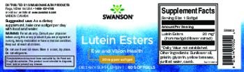 Swanson Lutein Esters 20 mg - supplement