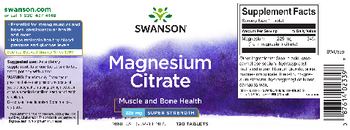 Swanson Magnesium Citrate 225 mg Super Strength - mineral supplement