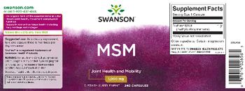 Swanson MSM 1,000 mg - supplement