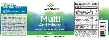 Swanson Multi and Mineral - supplement