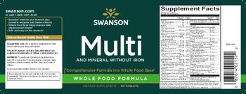 Swanson Multi and Mineral without Iron - supplement