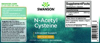 Swanson N-Acetyl Cysteine 600 mg - supplement