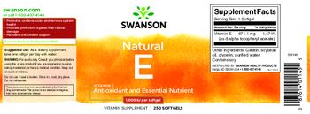Swanson Natural E 1,000 IU - vitamin supplement