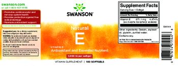 Swanson Natural E 1,000 IU - vitamin supplement