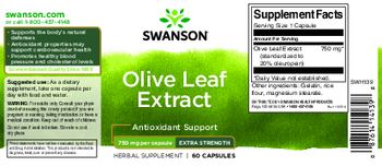 Swanson Olive Leaf Extract Extra Strength 750 mg - herbal supplement