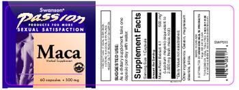 Swanson Passion Maca 500 mg - herbal supplement