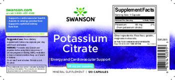 Swanson Potassium Citrate 99 mg - mineral supplement