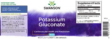 Swanson Potassium Gluconate 99 mg - mineral supplement