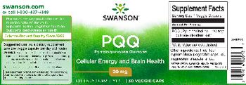 Swanson PQQ 20 mg - supplement