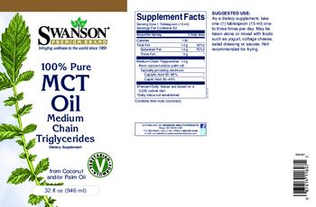 Swanson Premium Brand 100% Pure MCT Oil Medium Chain Triglycerides - supplement