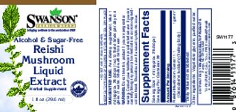 Swanson Premium Brand Alcohol & Sugar-Free Reishi Mushroom Liquid Extract - herbal supplement