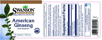 Swanson Premium Brand American Ginseng 550 mg - herbal supplement