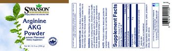 Swanson Premium Brand Arginine AKG Powder Lemon Flavored - supplement