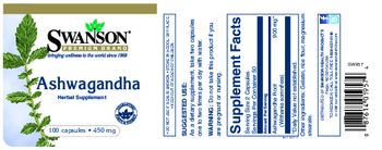 Swanson Premium Brand Ashwagandha 450 mg - herbal supplement