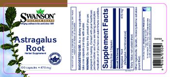 Swanson Premium Brand Astragalus 470 mg - herbal supplement