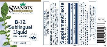 Swanson Premium Brand B-12 Sublingual Liquid - vitamin supplement