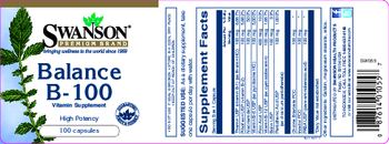 Swanson Premium Brand Balance B-100 - vitamin supplement