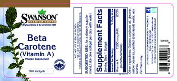 Swanson Premium Brand Beta Carotene (Vitamin A) - vitamin supplement