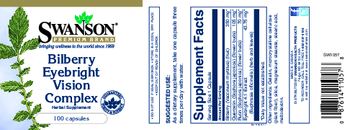 Swanson Premium Brand Bilberry Eyebright Vision Complex - herbal supplement