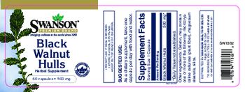 Swanson Premium Brand Black Walnut Hulls 500 mg - herbal supplement