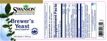 Swanson Premium Brand Brewer?s Yeast 500 mg - supplement