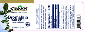 Swanson Premium Brand Bromelain 240 GDU 200 mg - supplement