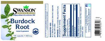 Swanson Premium Brand Burdock Root 460 mg - herbal supplement