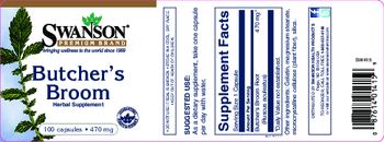 Swanson Premium Brand Butcher's Broom 470 mg - herbal supplement
