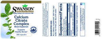 Swanson Premium Brand Calcium Citrate Complex - mineral supplement