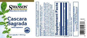 Swanson Premium Brand Cascara Sagrada 450 mg - herbal supplement