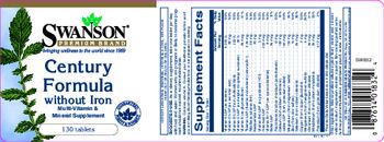 Swanson Premium Brand Century Formula Without Iron - multivitamin mineral supplement