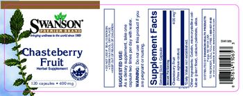 Swanson Premium Brand Chasteberry Fruit 400 mg - herbal supplement