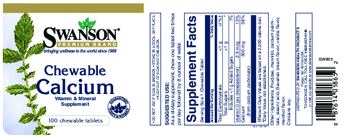 Swanson Premium Brand Chewable Calcium - vitamin mineral supplement