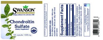 Swanson Premium Brand Chondroitin Sulfate 600 mg - supplement