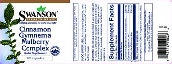 Swanson Premium Brand Cinnamon Gymnema Mulberry Complex - herbal supplement