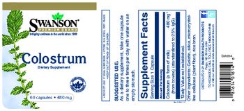 Swanson Premium Brand Colostrum 480 mg - supplement