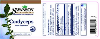 Swanson Premium Brand Cordyceps 600 mg - herbal supplement