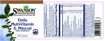 Swanson Premium Brand Daily Multi-Vitamin & Mineral - supplement