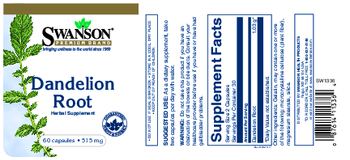 Swanson Premium Brand Dandelion Root 515 mg - herbal supplement