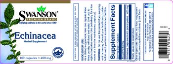 Swanson Premium Brand Echinacea 400 mg - herbal supplement