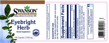 Swanson Premium Brand Eyebright Herb 430 mg - herbal supplement