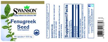 Swanson Premium Brand Fenugreek Seed 610 mg - herbal supplement