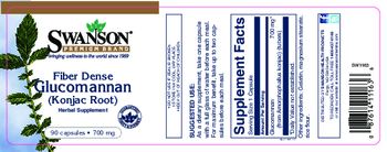 Swanson Premium Brand Fiber Dense Glucomannan (Konjac Root) 700 mg - herbal supplement