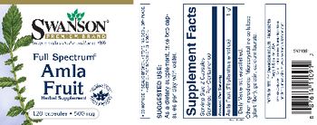 Swanson Premium Brand Full Spectrum Amla Fruit 500 mg - herbal supplement