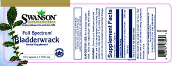 Swanson Premium Brand Full Spectrum Bladderwrack 500 mg - herbal supplement