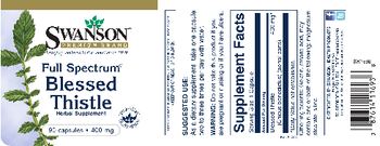 Swanson Premium Brand Full Spectrum Blessed Thistle 400 mg - herbal supplement
