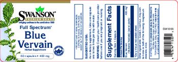 Swanson Premium Brand Full Spectrum Blue Vervain 400 mg - herbal supplement