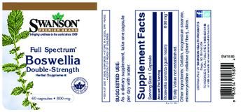 Swanson Premium Brand Full Spectrum Boswellia Double-Strength 800 mg - herbal supplement